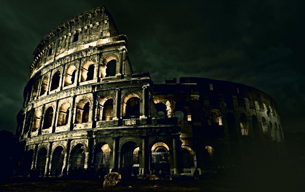 Italy Night Architecture Colosseum