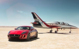 Jaguar F Type R AWD Coupe With Plane 2016