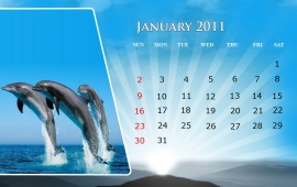 January-2011 Fish Design Calendar