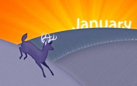 January Leaping Deer