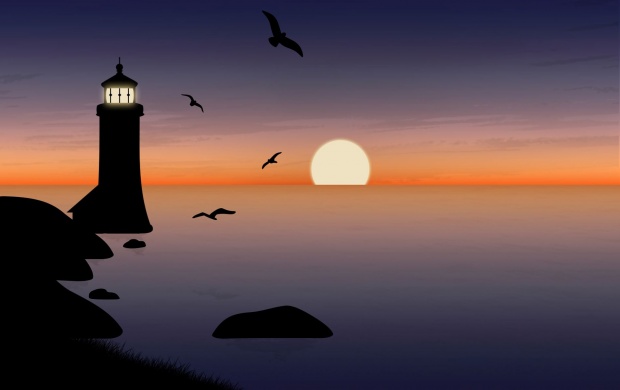 Lighthouse at Sunset (click to view)
