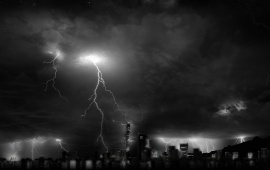 Lightning on the city