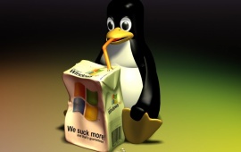 Linux Tux Sucking