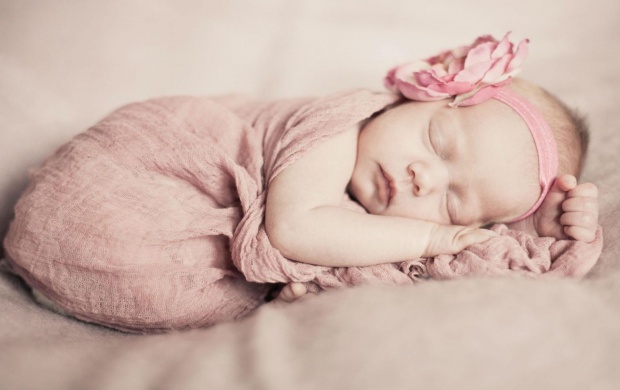Little Baby With Pink Flower (click to view)