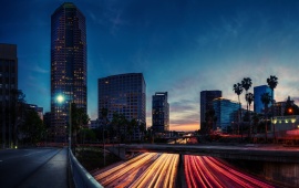 Los Angeles Evening Road Lights