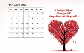 Love Blank Calendar