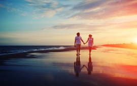 Love Couple Sea Promenade