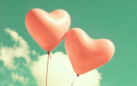 Love Heart Balloons On Sky