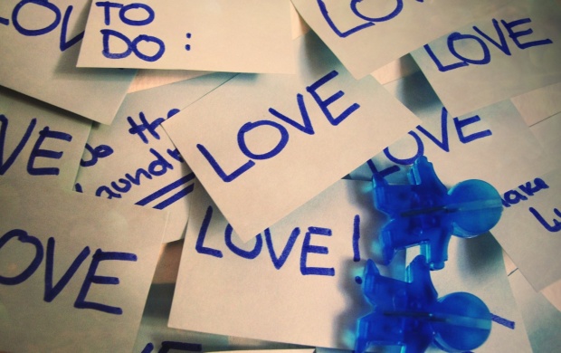 Love Words Blue On Paper