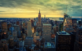 Manhattan Empire Skyline Sunset