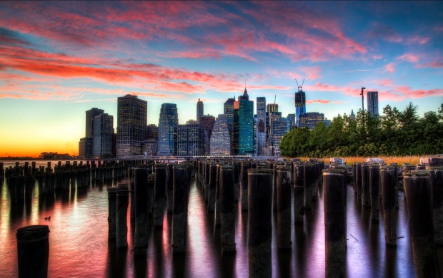 Manhattan Sunset Skyline (click to view)