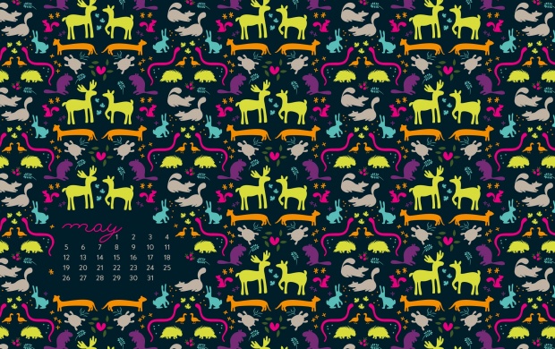 May Calendar Animals Background (click to view)