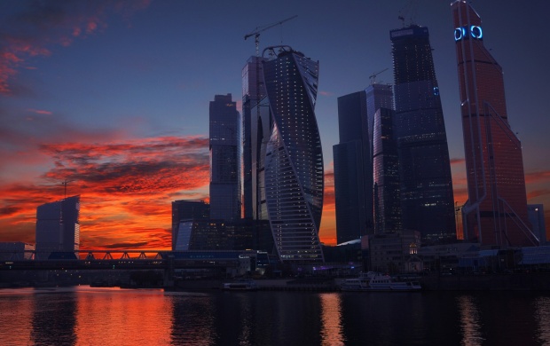 Moscow City River Sunset Sky (click to view)