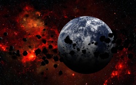 Nebula And Asteroid