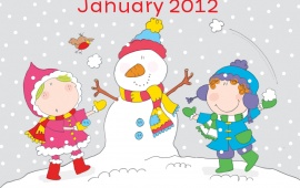 New Year 2012 With Snowman