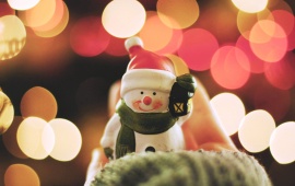 New Year Bokeh Snowman Smile