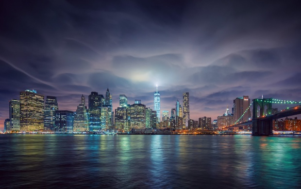 New York Night Lights And Clouds (click to view)