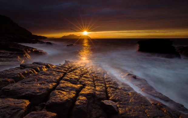 Night Sea Rocks Landscape (click to view)