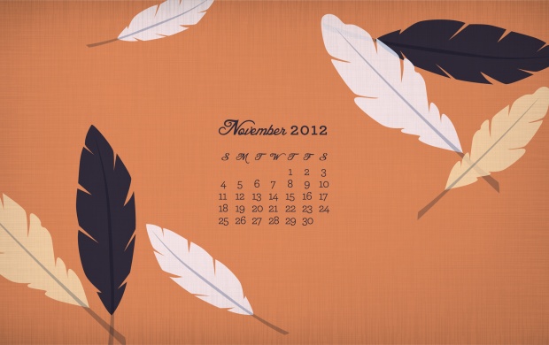 November 2012 Calendar Feather