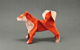 Origami Orange Dog