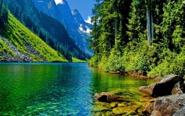 Picturesque Mountain Lake 