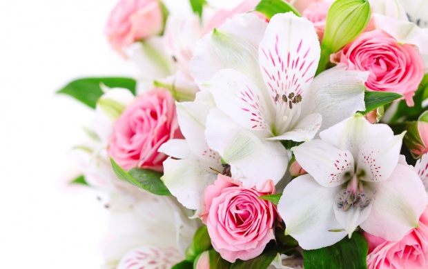 Pink Roses And Orchids Bouquet (click to view)