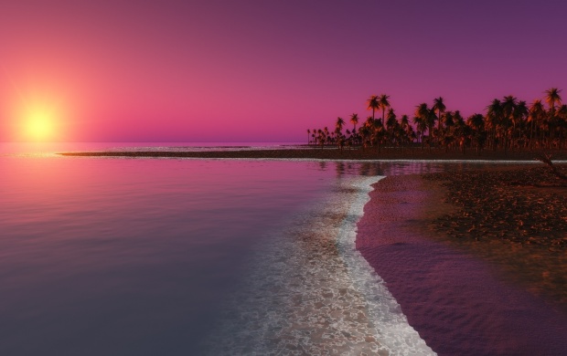 Pink Sunset Over the Sea (click to view)
