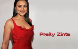Preity Zinta In Red Dress