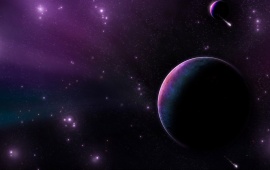 Purple Planet Star Comet