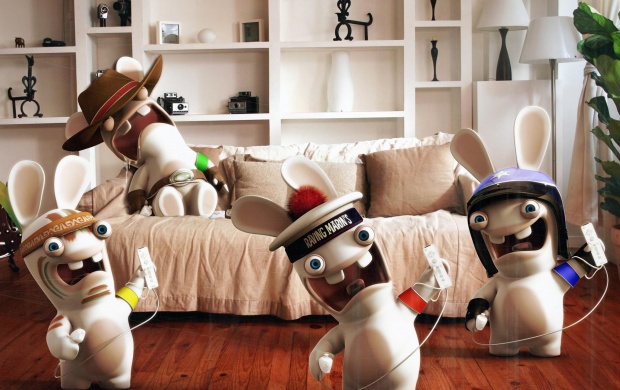Rayman Raving Rabbids Playing Wii (click to view)
