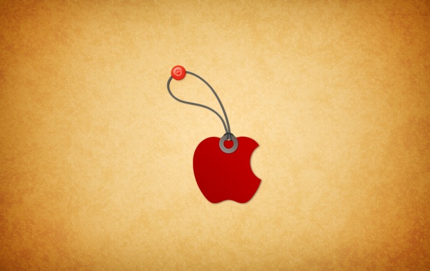 Red Apple With Yellow Background (click to view)