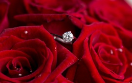 Red Roses In Diamond Ring
