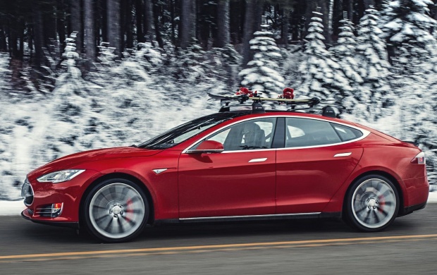 Red Tesla Model S P85D 2015 (click to view)