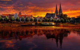 Regensburg Germany Sunset