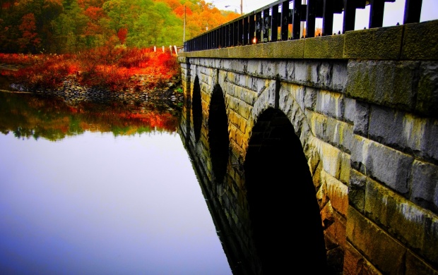 River Water Surface On Stone Bridge (click to view)