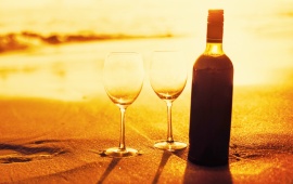 Romantic Evening Wine And Glasses