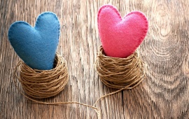 Romantic Love Heart On Wood
