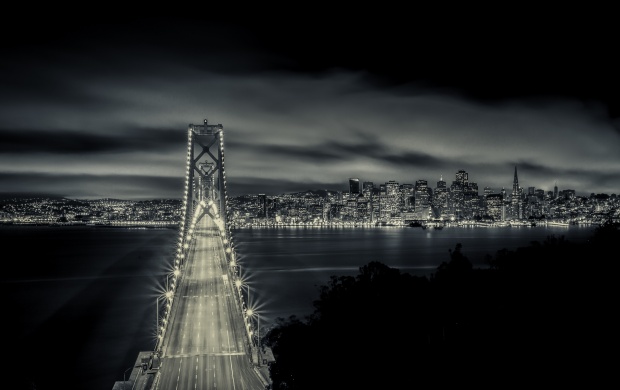San Francisco Bay Bridge Night (click to view)