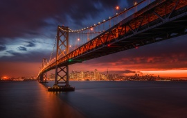 San Francisco Bridge Evening Dusk Sunset