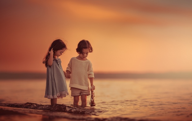Sea Sunset Children (click to view)