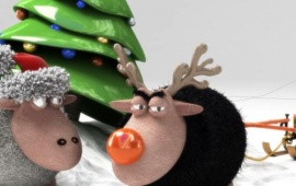 Sheep And Christmas Tree