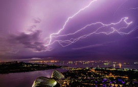 Singapore City Night Thunderstorm