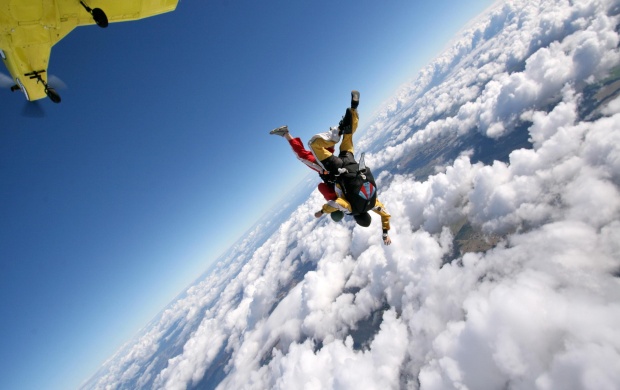 Skydiver In A Cloudy Sky (click to view)