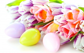 Spring Tulips Easter Eggs Blurring