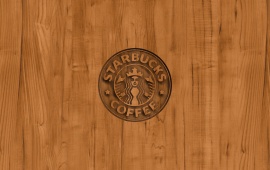 Starbucks Coffee Logo Wood
