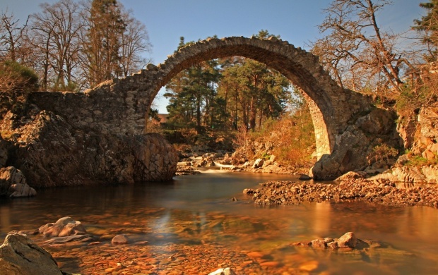 Stone Bridge Over Small River