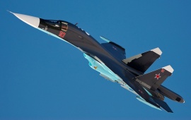 Sukhoi Su-34 Blue Background