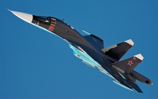 Sukhoi Su-34 Blue Background (click to view)