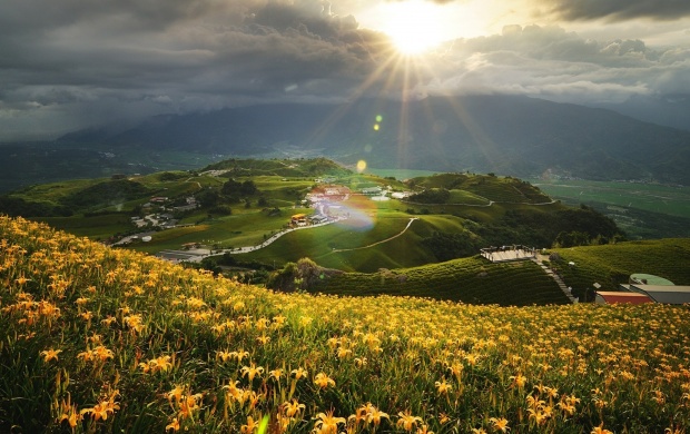 Sun Rays Over A Village (click to view)