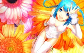 Sunflower In Anime Girl
